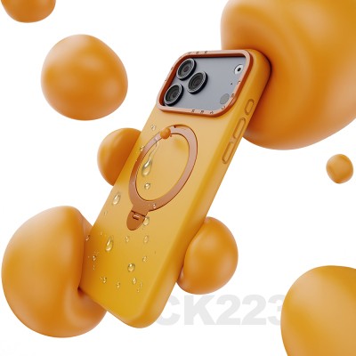 Apple iPhone 17 Pro Max Case M-safe Charging Feature Metal Stand Liquid Silicone Lenses CK223 Cover - 7