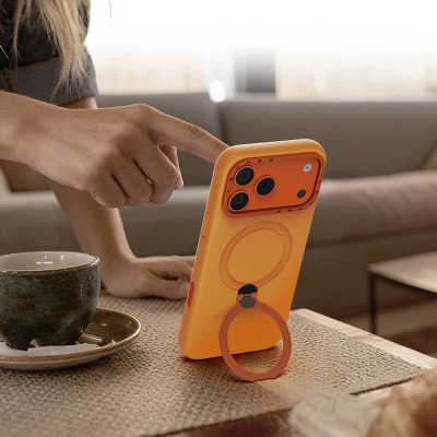 Apple iPhone 17 Pro Max Case M-safe Charging Feature Metal Stand Liquid Silicone Lenses CK223 Cover - 9