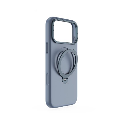 Apple iPhone 17 Pro Max Case M-safe Charging Feature Metal Stand Liquid Silicone Lenses CK223 Cover - 4