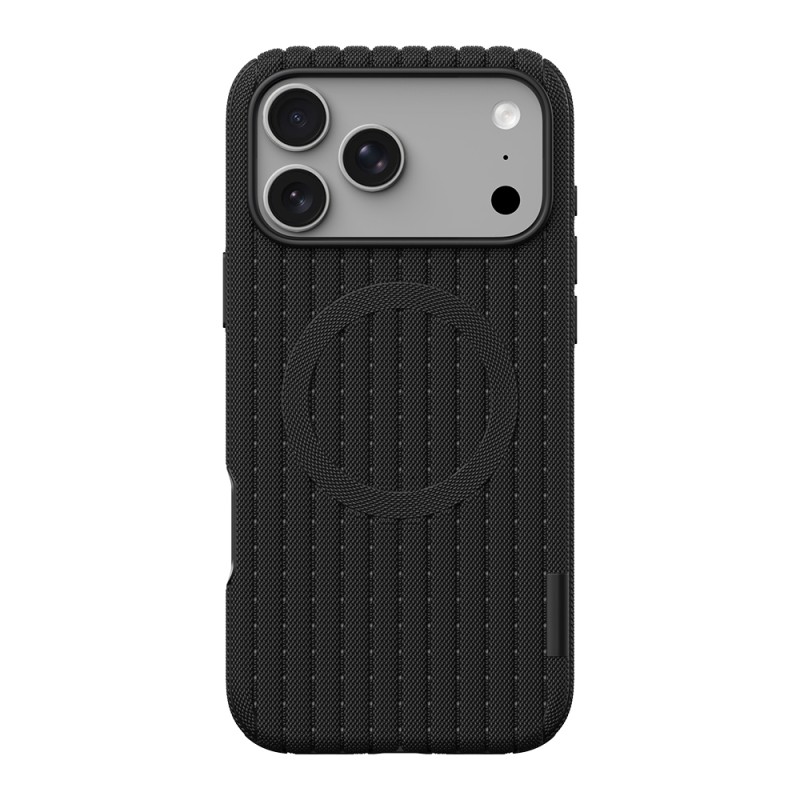 Apple iPhone 17 Pro Max Case M-Safe Charging Feature Striped Fabric Texture Zore Paris Lorin Cover - 3