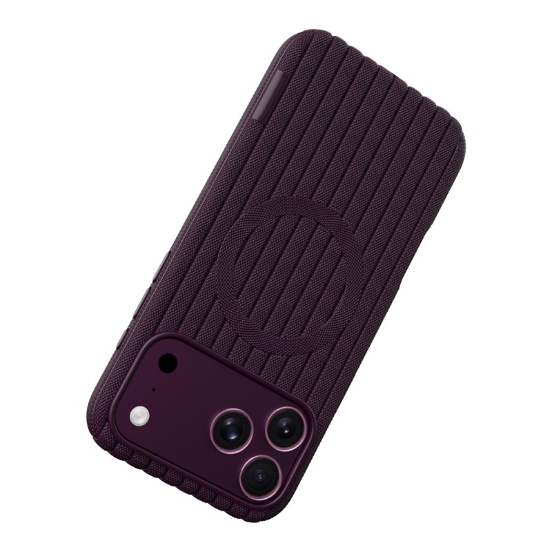 Apple iPhone 17 Pro Max Case M-Safe Charging Feature Striped Fabric Texture Zore Paris Lorin Cover - 41