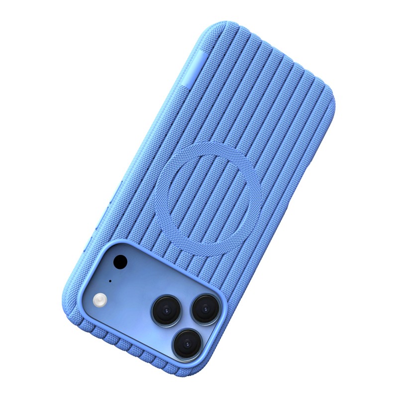Apple iPhone 17 Pro Max Case M-Safe Charging Feature Striped Fabric Texture Zore Paris Lorin Cover - 39