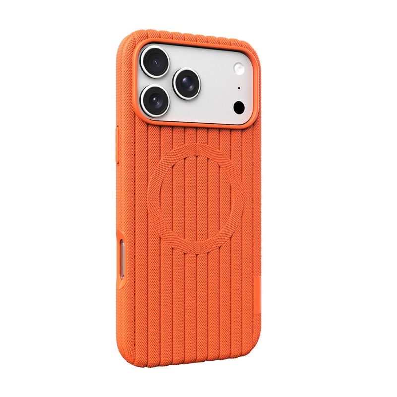 Apple iPhone 17 Pro Max Case M-Safe Charging Feature Striped Fabric Texture Zore Paris Lorin Cover - 8