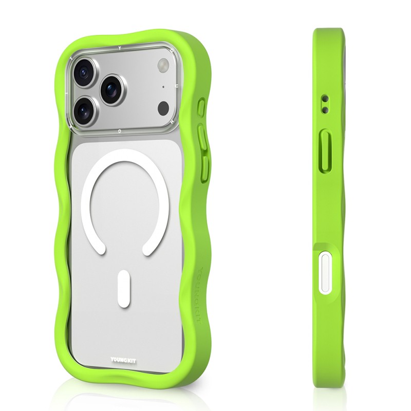 Apple iPhone 17 Pro Max Case M-safe Charging Feature Youngkit Wave Clear Series Cover - 9