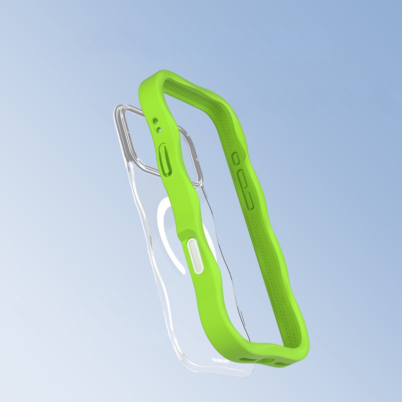 Apple iPhone 17 Pro Max Case M-safe Charging Feature Youngkit Wave Clear Series Cover - 17