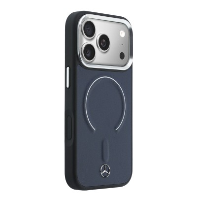 Apple iPhone 17 Pro Max Case – Mercedes-Benz Officially Licensed – Embossed Leather Cover with Metal Star Logo and MagSafe Charging Support - 4
