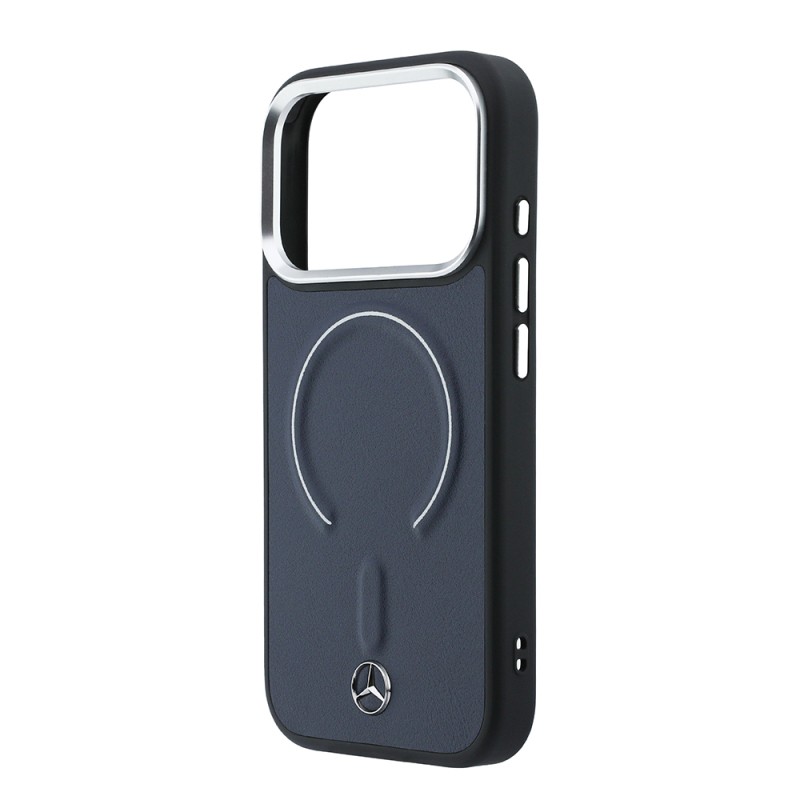 Apple iPhone 17 Pro Max Case – Mercedes-Benz Officially Licensed – Embossed Leather Cover with Metal Star Logo and MagSafe Charging Support - 6