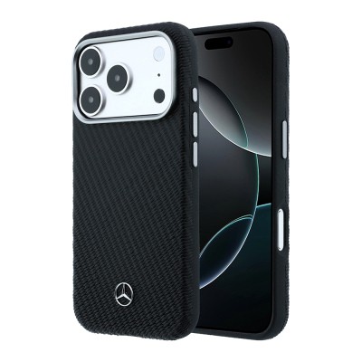 Apple iPhone 17 Pro Max Case – Mercedes-Benz Officially Licensed – M-Safe Charging Compatible – Wrap Wood & Leather Cover with 3D Metal Logo - 1