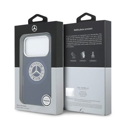 Apple iPhone 17 Pro Max Case Mercedes Benz Original Licensed M-Safe Charging Feature Dual Layer PC Nostalgic Star Design Cover - 30