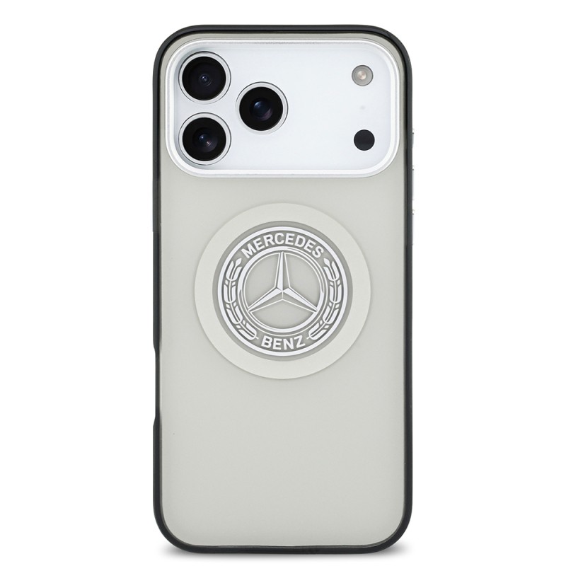 Apple iPhone 17 Pro Max Case Mercedes Benz Original Licensed M-Safe Charging Feature Dual Layer PC Nostalgic Star Design Cover - 19