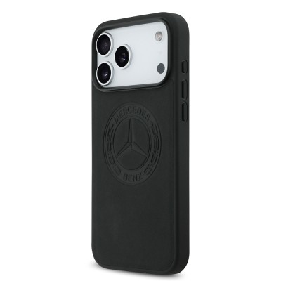 Apple iPhone 17 Pro Max Case Mercedes Benz Original Licensed M-Safe Charging Feature Genuine Leather Nostalgic Star Design Cover - 4