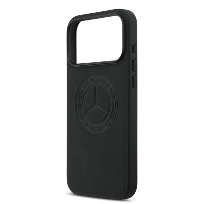 Apple iPhone 17 Pro Max Case Mercedes Benz Original Licensed M-Safe Charging Feature Genuine Leather Nostalgic Star Design Cover - 8
