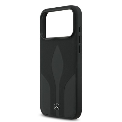 Apple iPhone 17 Pro Max Case Mercedes Benz Original Licensed M-Safe Charging Feature Textured Patterned Leather Cover - 8