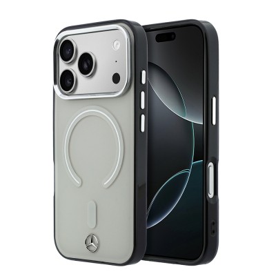Apple iPhone 17 Pro Max Case – Officially Licensed Mercedes-Benz – Transparent Cover with Iconic 3D Metal Logo and MagSafe Charging Support - 1