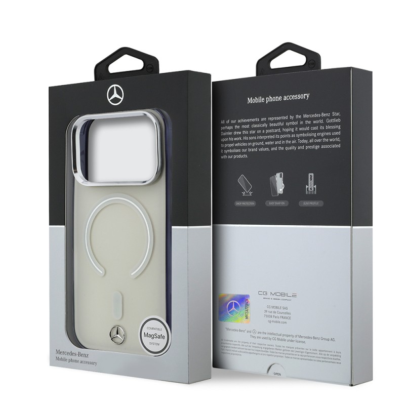 Apple iPhone 17 Pro Max Case – Officially Licensed Mercedes-Benz – Transparent Cover with Iconic 3D Metal Logo and MagSafe Charging Support - 8