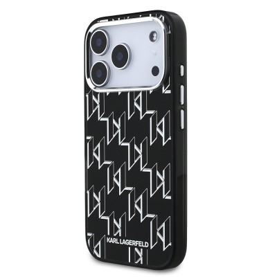 Apple iPhone 17 Pro Max Case Original Licensed M-Safe Charging Feature Karl Lagerfeld IML Printed Monogram Design Cover - 3