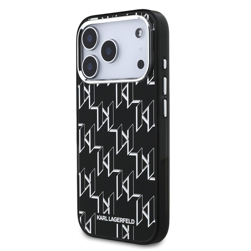 Apple iPhone 17 Pro Max Case Original Licensed M-Safe Charging Feature Karl Lagerfeld IML Printed Monogram Design Cover - 3