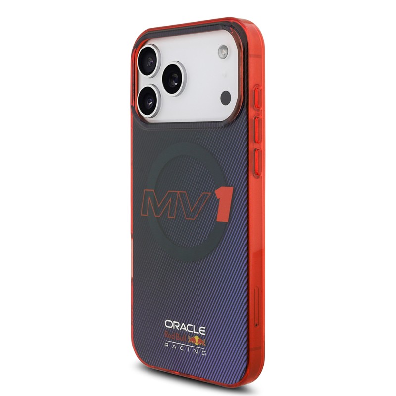 Apple iPhone 17 Pro Max Case Redbull Original Licensed M-safe Charging Feature Dual Layer Striped Patterned Hard PC MV Cover - 5