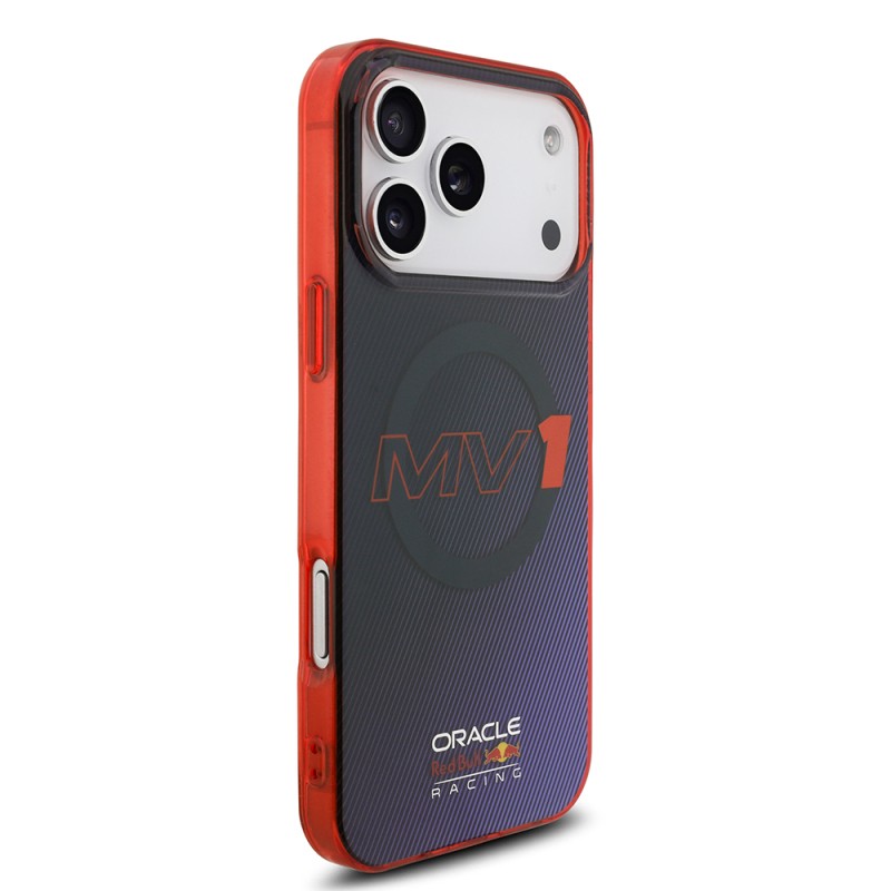 Apple iPhone 17 Pro Max Case Redbull Original Licensed M-safe Charging Feature Dual Layer Striped Patterned Hard PC MV Cover - 6