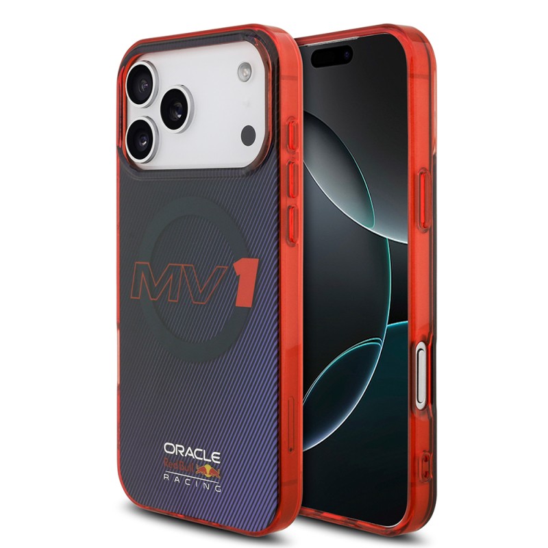 Apple iPhone 17 Pro Max Case Redbull Original Licensed M-safe Charging Feature Dual Layer Striped Patterned Hard PC MV Cover - 2