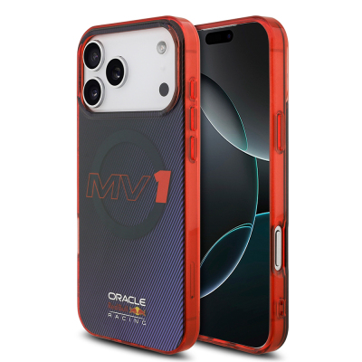 Apple iPhone 17 Pro Max Case Redbull Original Licensed M-safe Charging Feature Dual Layer Striped Patterned Hard PC MV Cover - Redbull