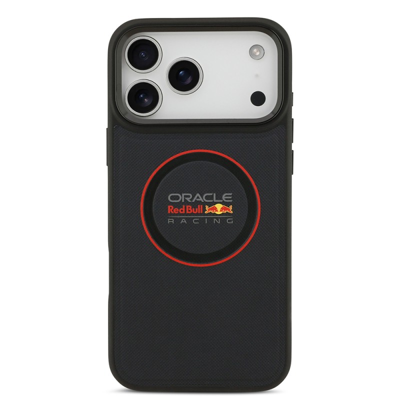 Apple iPhone 17 Pro Max Case Redbull Original Licensed M-safe Charging Feature Red Ring and Logo Embossed PU Leather Cover - 5
