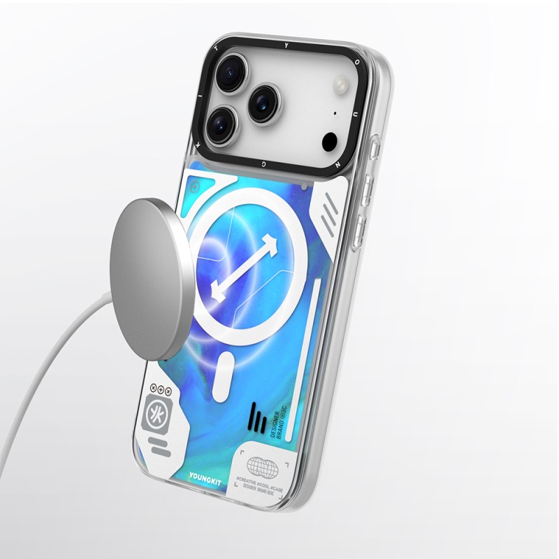 Apple iPhone 17 Pro Max Case with M-safe Charging Feature, Shiny Sandy Liquid Design, Galaxy Fantasy Series Cover - 13