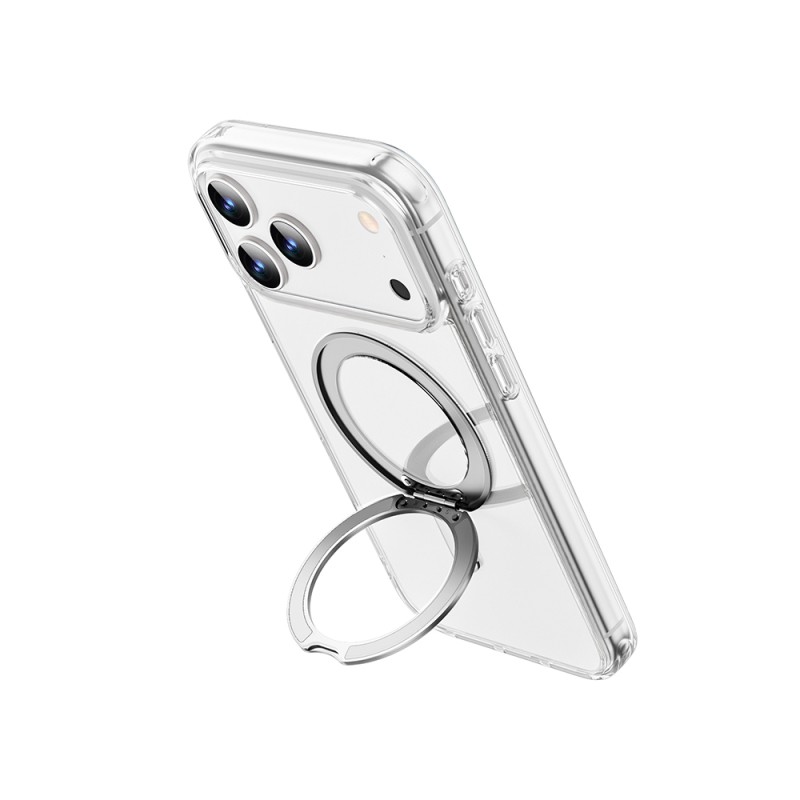 Apple iPhone 17 Pro Max Case with M-safe Charging Feature Wiwu MCC-201 iShield Ultra Series Crystal Hard PC Cover with Stand - 5