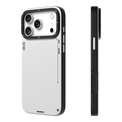Apple iPhone 17 Pro Max Case with M-safe Charging Function, Simple Matte Leather Pattern, Youngkit Tech Fashion Series Cover - 8