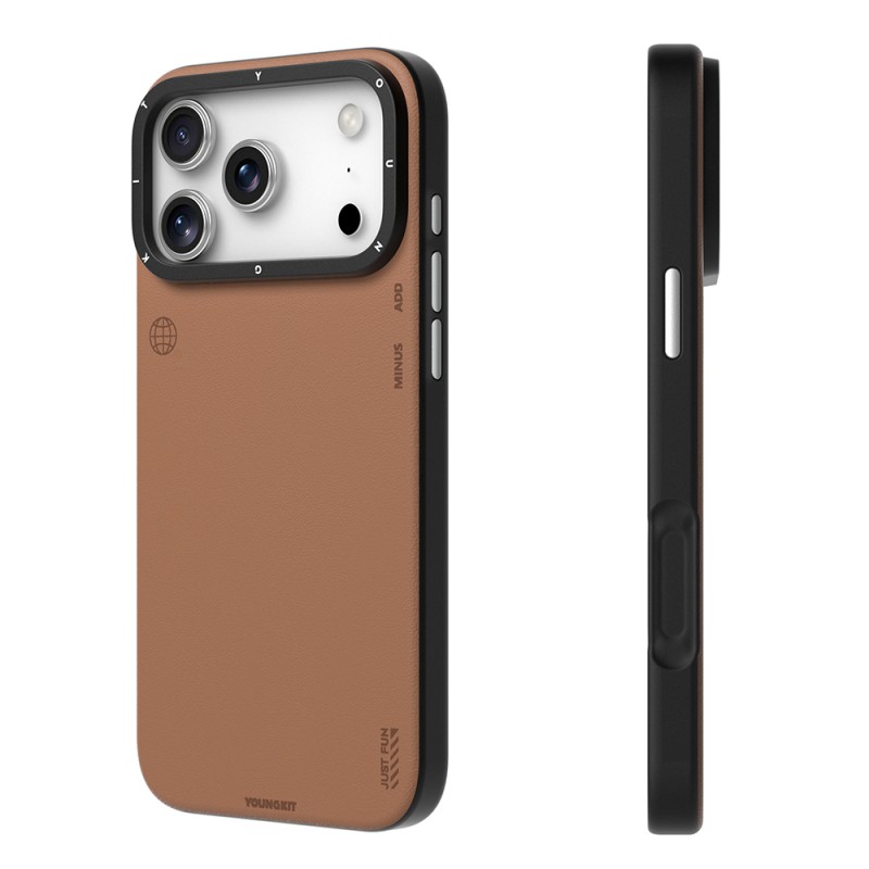 Apple iPhone 17 Pro Max Case with M-safe Charging Function, Simple Matte Leather Pattern, Youngkit Tech Fashion Series Cover - 9