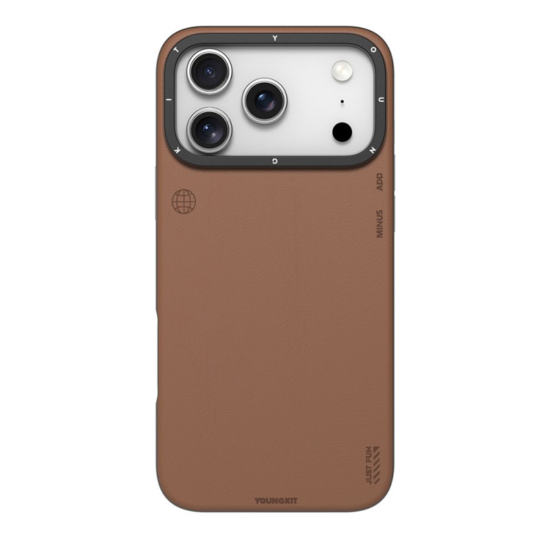 Apple iPhone 17 Pro Max Case with M-safe Charging Function, Simple Matte Leather Pattern, Youngkit Tech Fashion Series Cover - 3