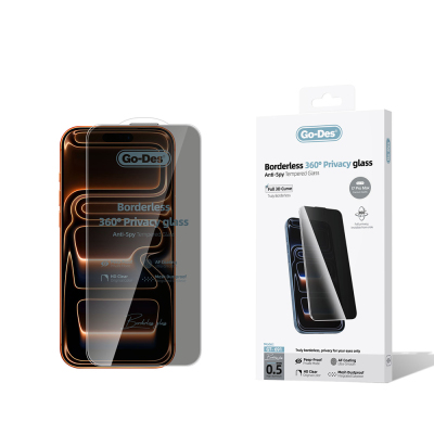 Apple iPhone 17 Pro Max Go Des Borderless Privacy Temperli Cam Ekran Koruyucu - Go Des