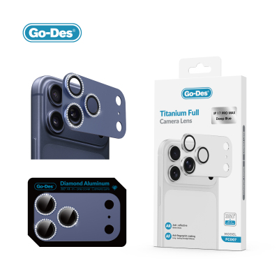 Apple iPhone 17 Pro Max Go Des FC006 Diamond Titanyum Serisi Anti Reflective Kamera Lens Koruyucu - Go Des