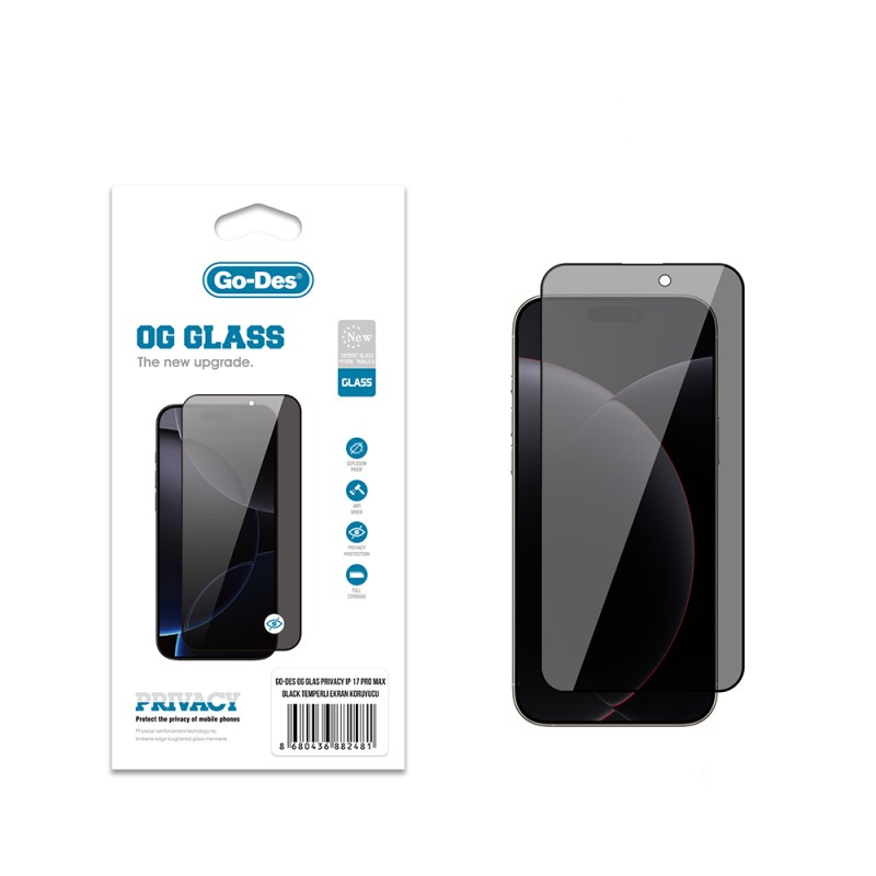 Apple iPhone 17 Pro Max Go Des OG Glass Privacy Antistatic Tempered Glass Screen Protector - 1