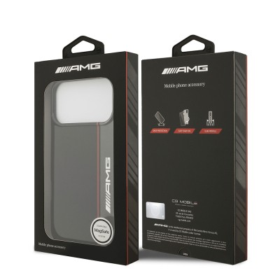 Apple iPhone 17 Pro Max Kılıf AMG Orjinal Lisanslı M-safe Şarj Özellikli IML Baskı Logolu Çift Katmanlı Bow Lines Kapak - 9