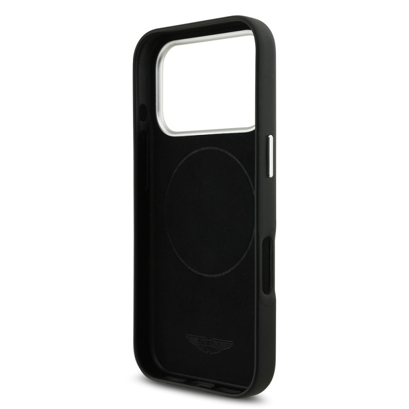 Apple iPhone 17 Pro Max Kılıf Aston Martin Orjinal Lisanslı M-safe Şarj Özellikli Metal Logolu PU Deri Kapak - 8