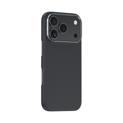 Apple iPhone 17 Pro Max Kılıf Benks M-safe Şarj Özellikli Metal Kamera Çerçeveli Magnetik ArmorAir 600D Kevlar Karbon Fiber Kapak - 5