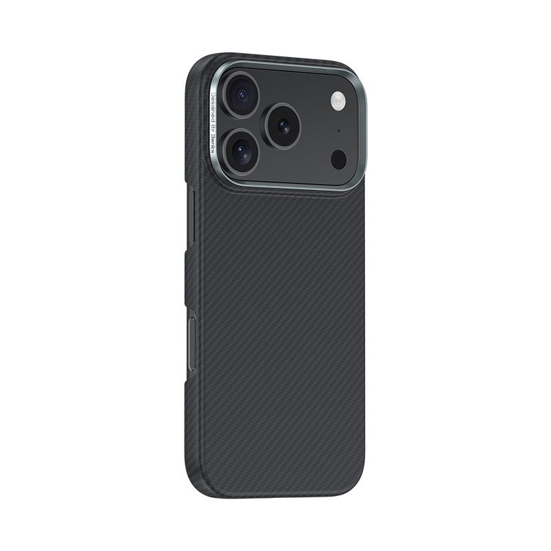 Apple iPhone 17 Pro Max Kılıf Benks M-safe Şarj Özellikli Metal Kamera Çerçeveli Magnetik ArmorAir 600D Kevlar Karbon Fiber Kapak - 5