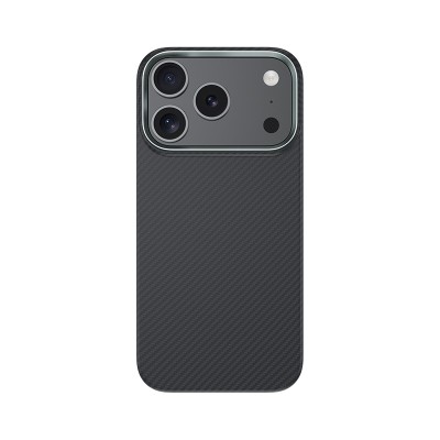 Apple iPhone 17 Pro Max Kılıf Benks M-safe Şarj Özellikli Metal Kamera Çerçeveli Magnetik ArmorAir 600D Kevlar Karbon Fiber Kapak Siyah