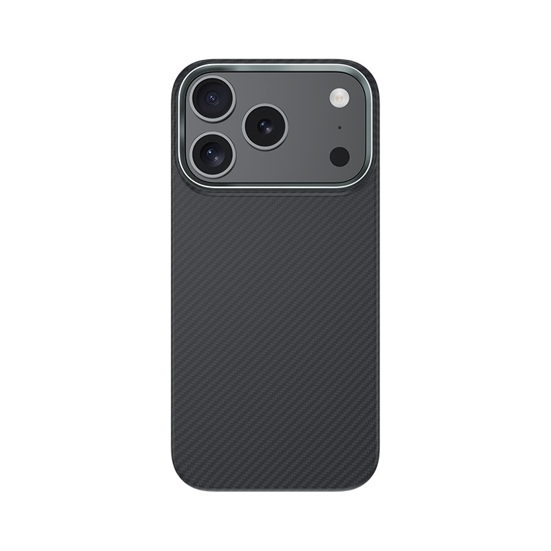 Apple iPhone 17 Pro Max Kılıf Benks M-safe Şarj Özellikli Metal Kamera Çerçeveli Magnetik ArmorAir 600D Kevlar Karbon Fiber Kapak - 2