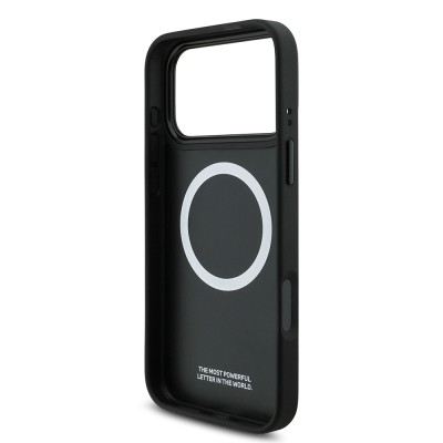 Apple iPhone 17 Pro Max Kılıf BMW Orjinal Lisanslı M-safe Şarj Özellikli Deri Arka Yüzey Metal Logolu Delikli Şerit Tasarımlı Kapak - 24