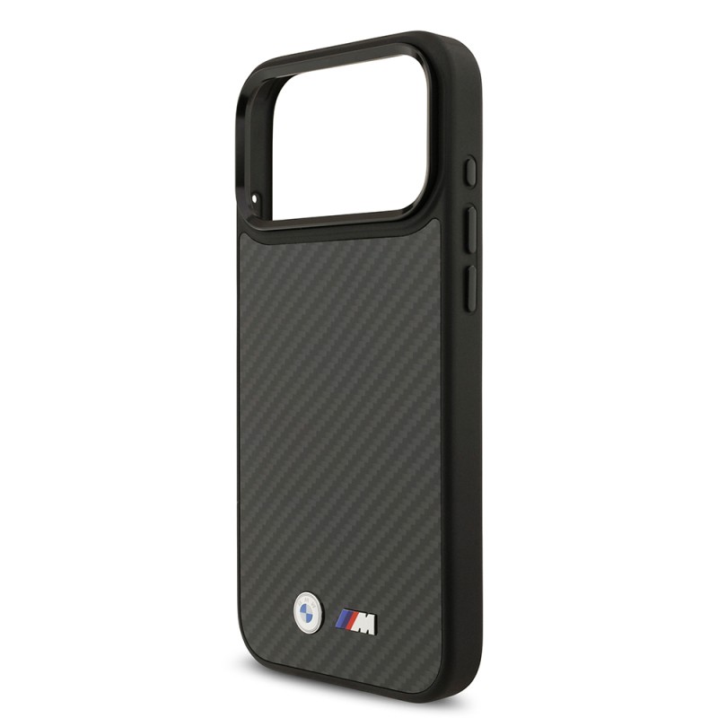 Apple iPhone 17 Pro Max Kılıf BMW Orjinal Lisanslı M-safe Şarj Özellikli Karbon Fiber Metal Logolu Kapak - 7