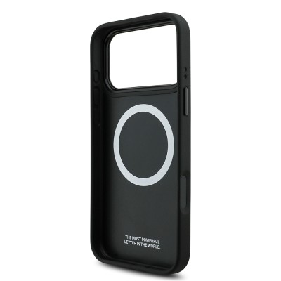 Apple iPhone 17 Pro Max Kılıf BMW Orjinal Lisanslı M-safe Şarj Özellikli Metal BMW ve M Logolu PU Karbon Tasarımlı Kapak - 9