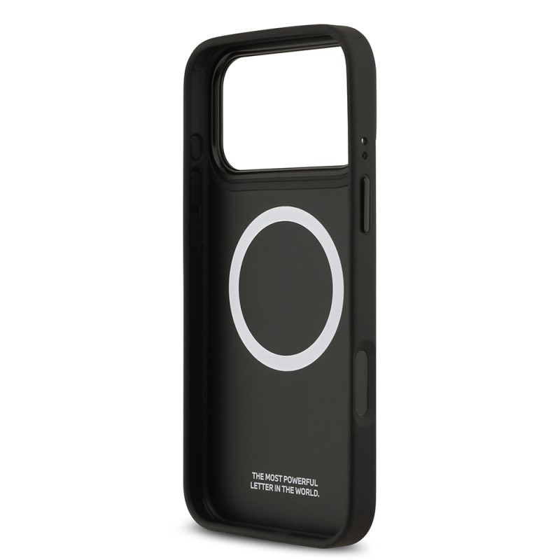 Apple iPhone 17 Pro Max Kılıf BMW Orjinal Lisanslı M-safe Şarj Özellikli Metal BMW ve M Logolu PU Karbon Tasarımlı Kapak - 15