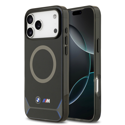 Apple iPhone 17 Pro Max Kılıf BMW Orjinal Lisanslı M-safe Şarj Özellikli Metal Buton Tasarımlı IML Baskılı M Dizayn Kapak - BMW