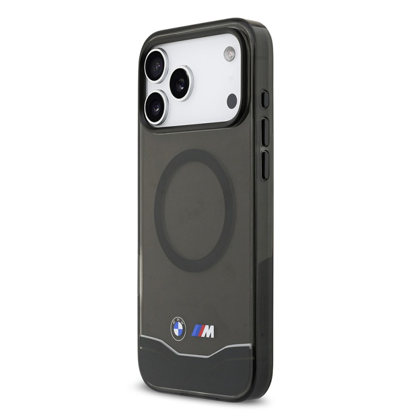 Apple iPhone 17 Pro Max Kılıf BMW Orjinal Lisanslı M-safe Şarj Özellikli Metal Buton Tasarımlı Tranparan M Dizayn Kapak - 3