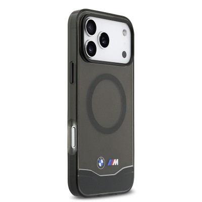 Apple iPhone 17 Pro Max Kılıf BMW Orjinal Lisanslı M-safe Şarj Özellikli Metal Buton Tasarımlı Tranparan M Dizayn Kapak - 5