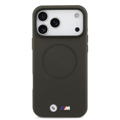 Apple iPhone 17 Pro Max Kılıf BMW Orjinal Lisanslı M-safe Şarj Özellikli Metal Logolu Delikli M Dizayn Deri Kapak - 8