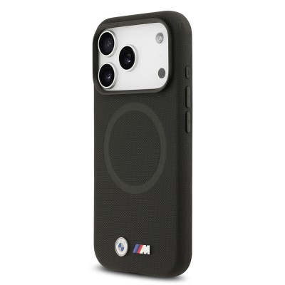 Apple iPhone 17 Pro Max Kılıf BMW Orjinal Lisanslı M-safe Şarj Özellikli Metal Logolu Delikli M Dizayn Deri Kapak - 13