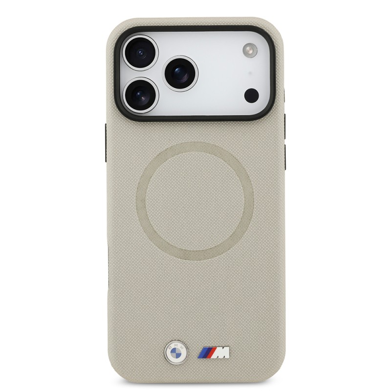 Apple iPhone 17 Pro Max Kılıf BMW Orjinal Lisanslı M-safe Şarj Özellikli Metal Logolu Delikli M Dizayn Deri Kapak - 20